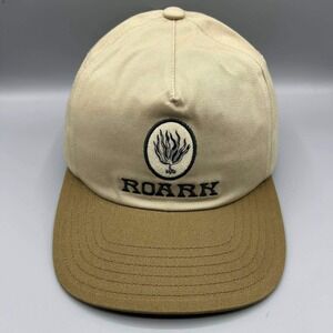 Roark Hat Men Beige Brown Embroidered Snap Back Cap Cotton New